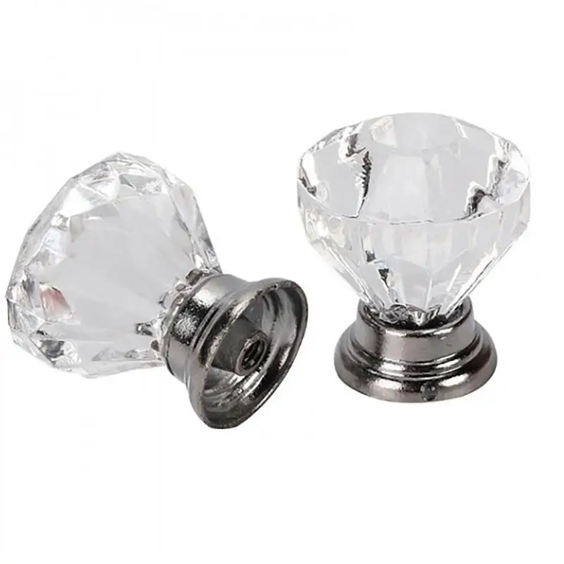 Maçaneta de vidro cristal para porta, kit