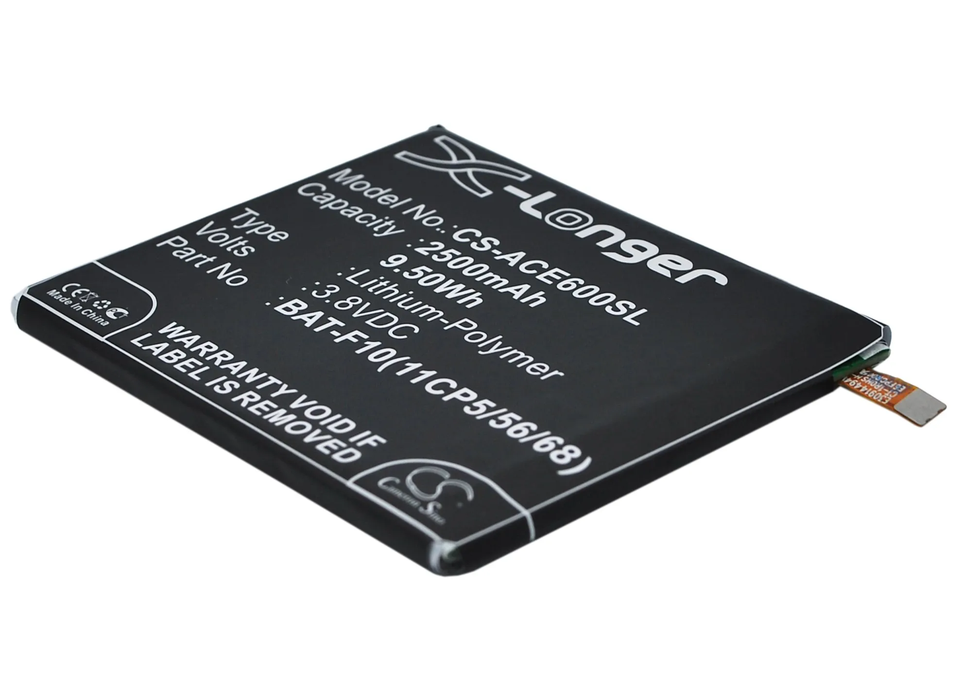 

UPGRADE Cameron Sino Battery For Acer BAT-F10(11CP5/56/68) Liquid E600 2500mAh / 9.50Wh