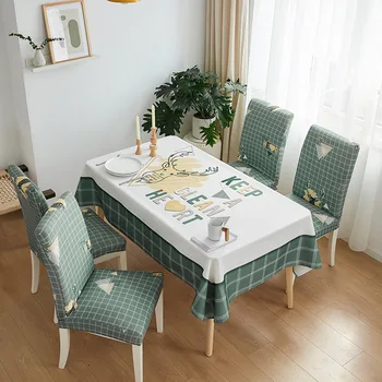 

tablecloth simple rectangular cloth cotton and linen coffee table cloth waterproof dining table tablecloth chair cover set