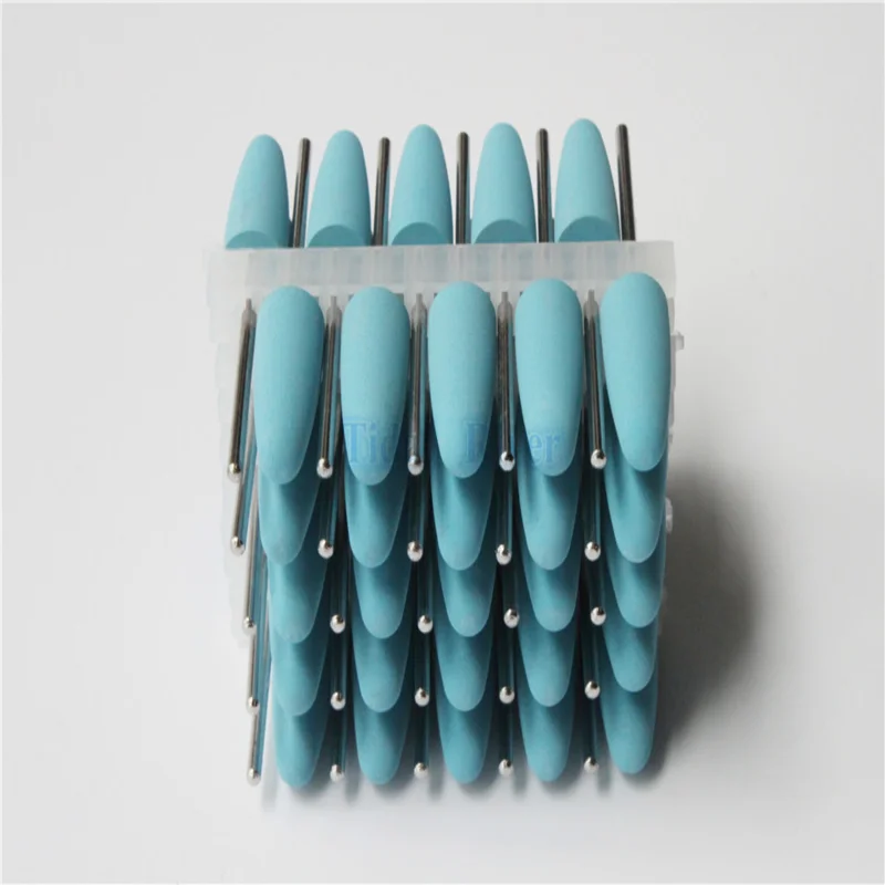 

50/Pcs Dental Silicone Polishers Diamond Burs Hilt Super-Fine Dentist Lab Polishing Bur Accessiores 2.35mm Blue