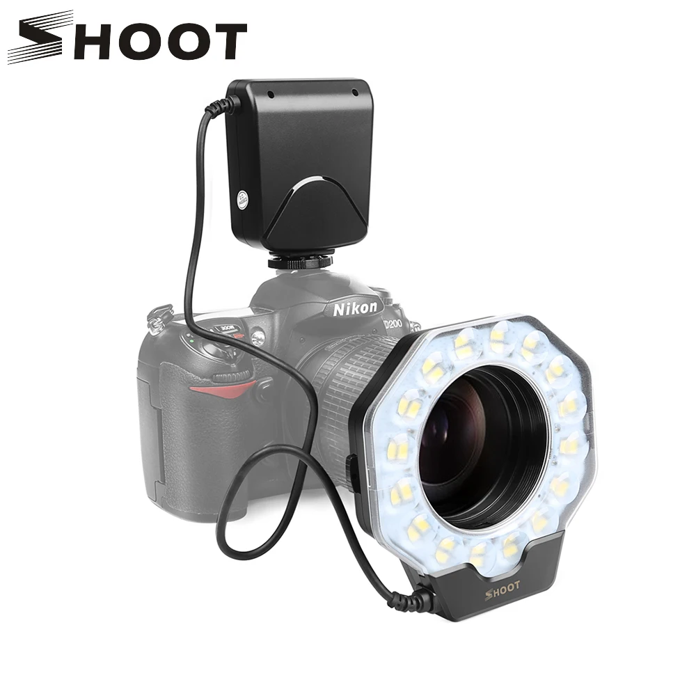 Макросъемка светодиодная Кольцевая вспышка Speedlite с переходным кольцом для