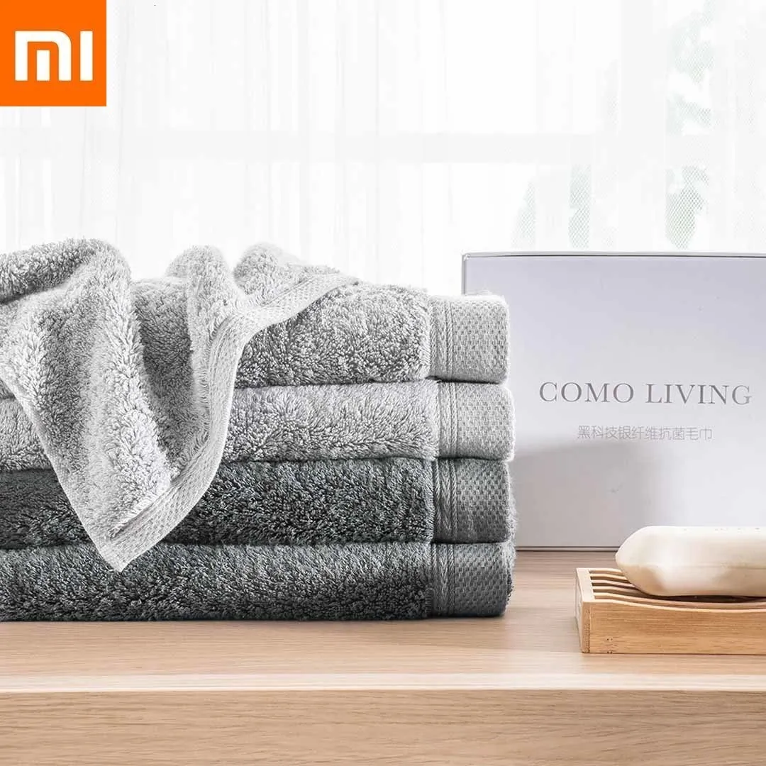 Xiaomi comoiving полотенце черное научная технология Серебряное волокно антибиотик полотенце Xiomi умный дом мягкое полотенце 34 × 76 см антибактериальное