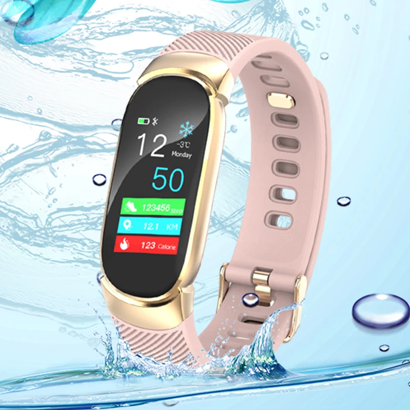 Smart BINSSAW Uhr Frauen IP67 Wasserdichte Uhr Herz Rate Schlaf Monitor Informationen Rufen Erinnerung Smart Sport Uhr