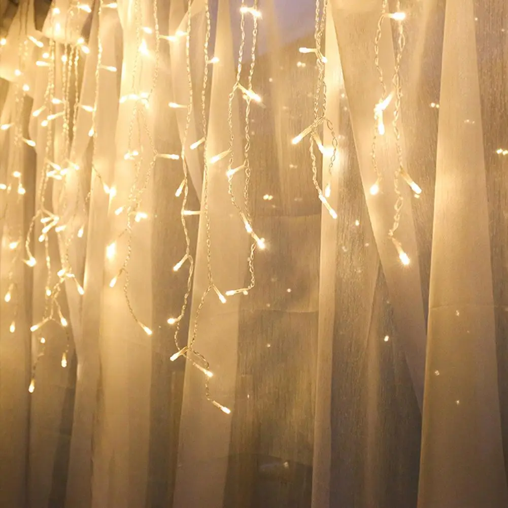 

LED Curtain Icicle String Fairy Light 5M 216Leds Droop 0.4M For Valentine's Day Holiday Wedding Home Window Party Decor