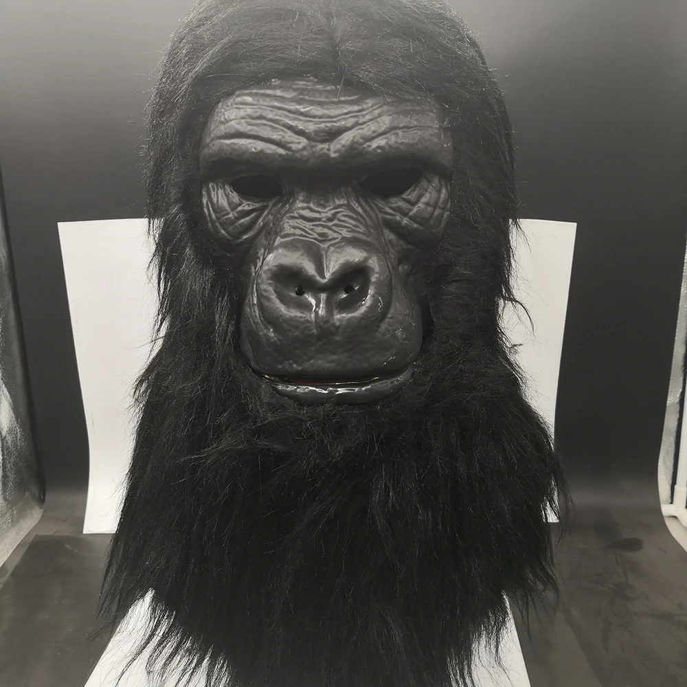 Маска на Хэллоуин маска шимпанзе маскарадные маски рот может двигаться животное маска гориллы партии Косплей Костюм Хэллоуин украшение