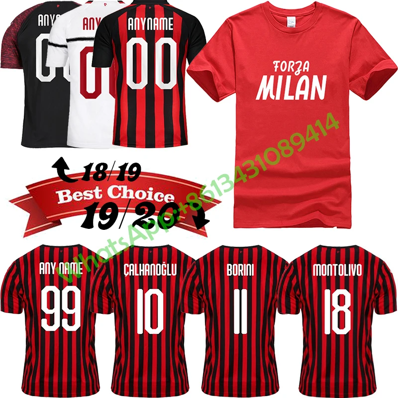 

2019/2020 FORZA MILAN Camiseta Fashion Men's Clothing T Shirt S-2XL AC Home Away Third Tops Jersey