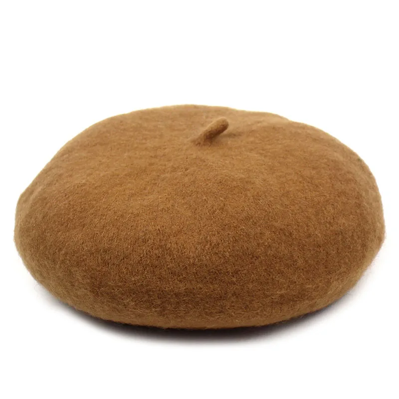 Ditpossible, шерстяной, хлопковый берет для женщин, Осень-зима, touca gorro, Шапки, береты, шапки - Цвет: brown