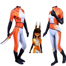 Volpina/карнавальный костюм супергероя для взрослых мальчиков; Детский комбинезон Zentai из спандекса; нарядное боди на Хэллоуин; унисекс; оранжевые вечерние костюмы унисекс