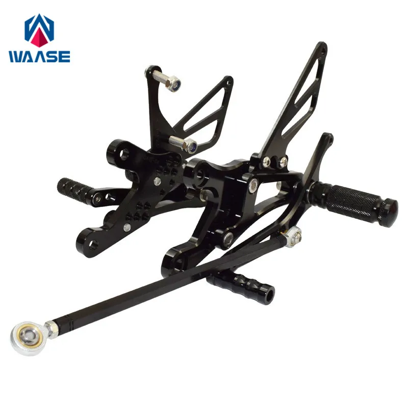  waase For Yamaha YZF R1 1998 1999 2000 2001 CNC Adjustable Rider Rear Sets Rearset Footrest Foot Re