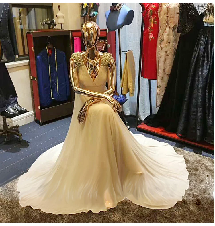 

Best Quality Female Wedding Dress Plating Model Props Electroplating Mannequin Customized Hot Sale
