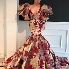 Длинные вечерние платья элегантные женские вечерние платья с v-образным вырезом в арабском стиле