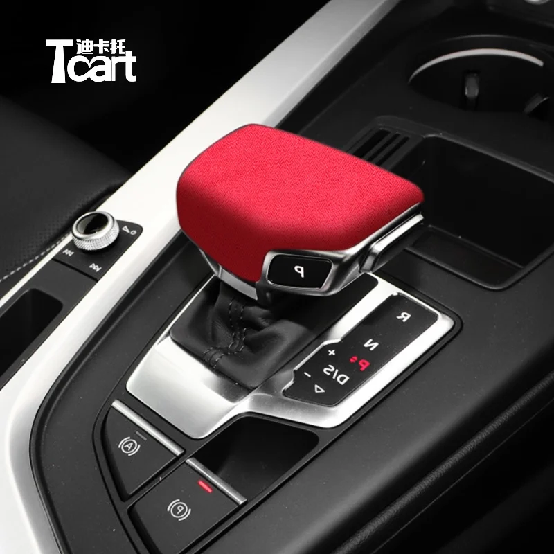 

T-cart Suede Accessories For audi A4 B9 8W S4 Q7 4M Q5 FY A5 Wrapping ABS Gear Shifter Cover Protector Trims Decor 2017 2020