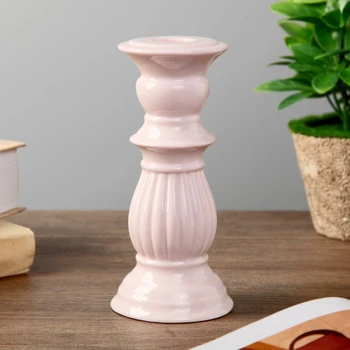 

Ceramic candlestick for 1 candle "Antique Column" pink 14.5x6.7x6.7 cm 4467172