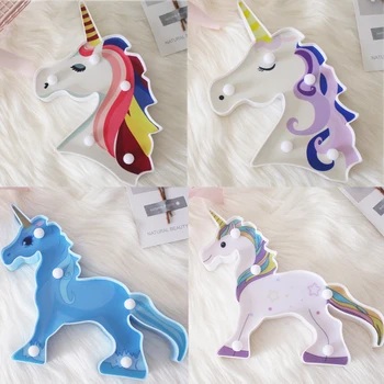 

LED Battery Baby Bedroom Lamps Night Light Cartoon Animal Unicorn Sleep LED Kid Lamp Bulb Table Lamp For Children Gifts