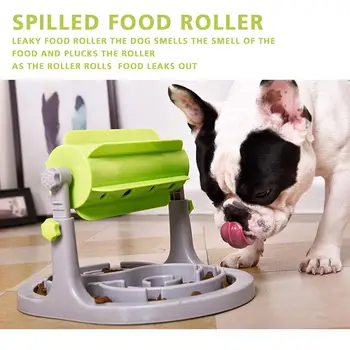 

Dog & Cat Toy Plastic Game Puzzle Treat Novelty Interactive Plate Hind&Find Drum Type Slow Food Bowl Puppy Adjustable