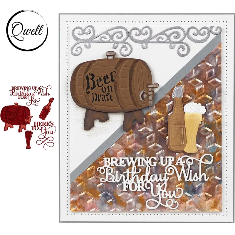 

QWELL Wine Barrel Metal Cutting Dies for Scrapbooking and Card Making Paper Embossing Craft New 2019 die cuts