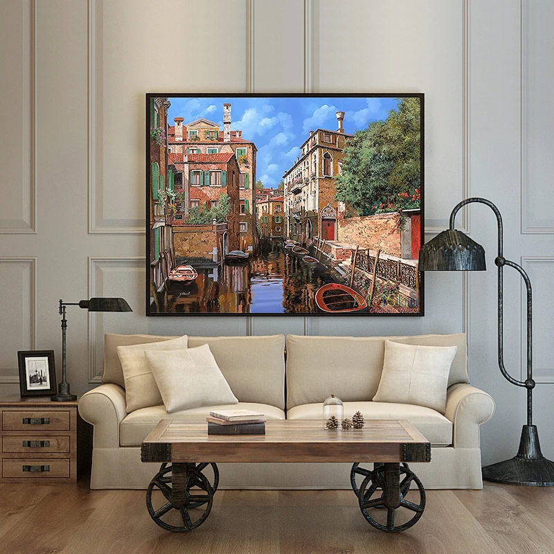 Painting by numbers Venice Water City Scenery Town street view impression handmade oil paintings by numbers wall home decor