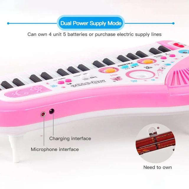 Infantil jogando piano eletrônico educacional brinquedos do bebê crianças  teclado meninos meninas dedos crianças música 37 chaves presente plástico  bonito - AliExpress