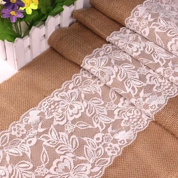 

Lychee 30cmx275cm Linen Lace Table Runner Simple Table Runner for Home Wedding Birthday Party Outdoor