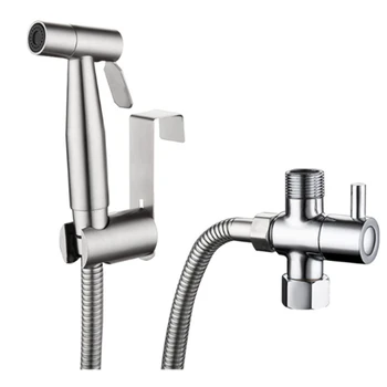 

Handheld Bidet Sprayer Set Stainless Steel Hand Bidet Faucet for Bathroom Hand Sprayer Shower Head Self Cleaning 7/8 Adapter