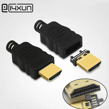 

1pcs HDMI 19P Gold Plated Male Plug with jacket Digital HD Connector Network set - top box Plugs Repair Parts for OD7.3mm Cable
