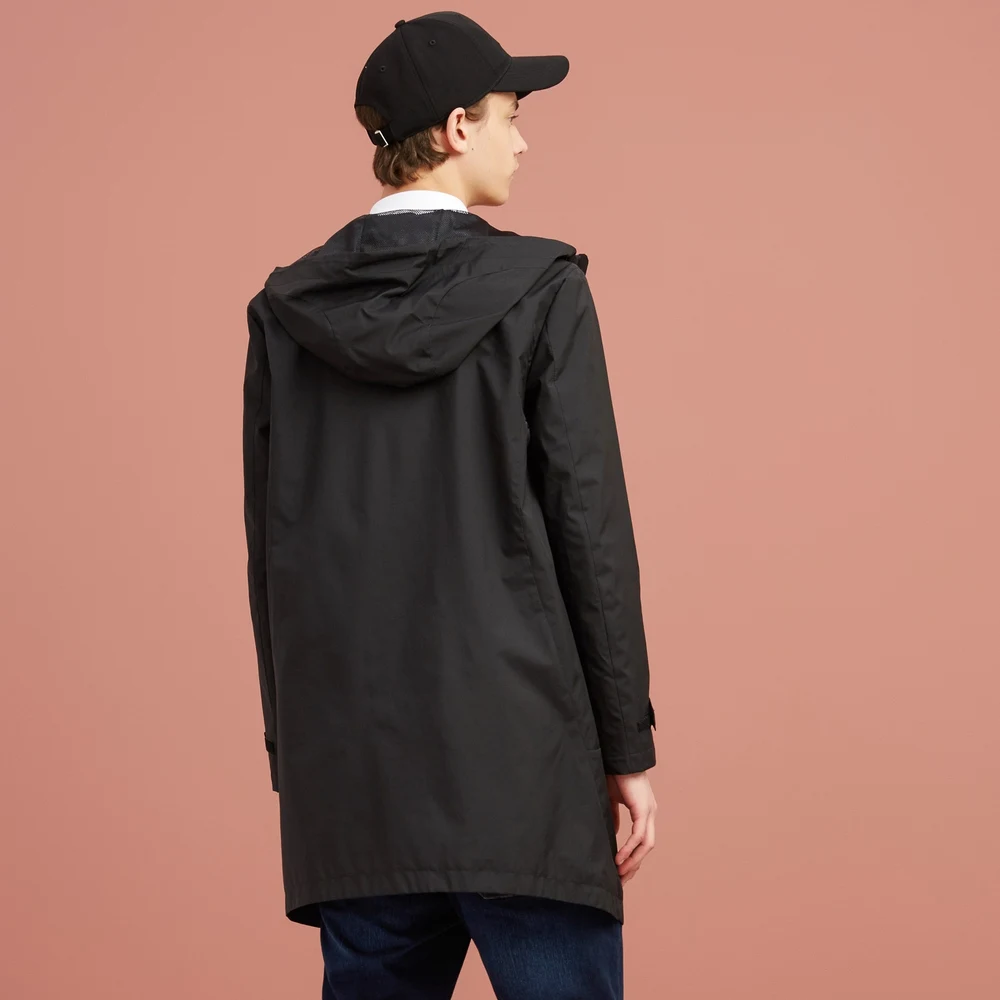 Metersbonwe Men Spring Autumn Casual Long Jacket Trench Coats Men Fashion Hooded Solid Warm Windbreaker Pocket Straight Trench