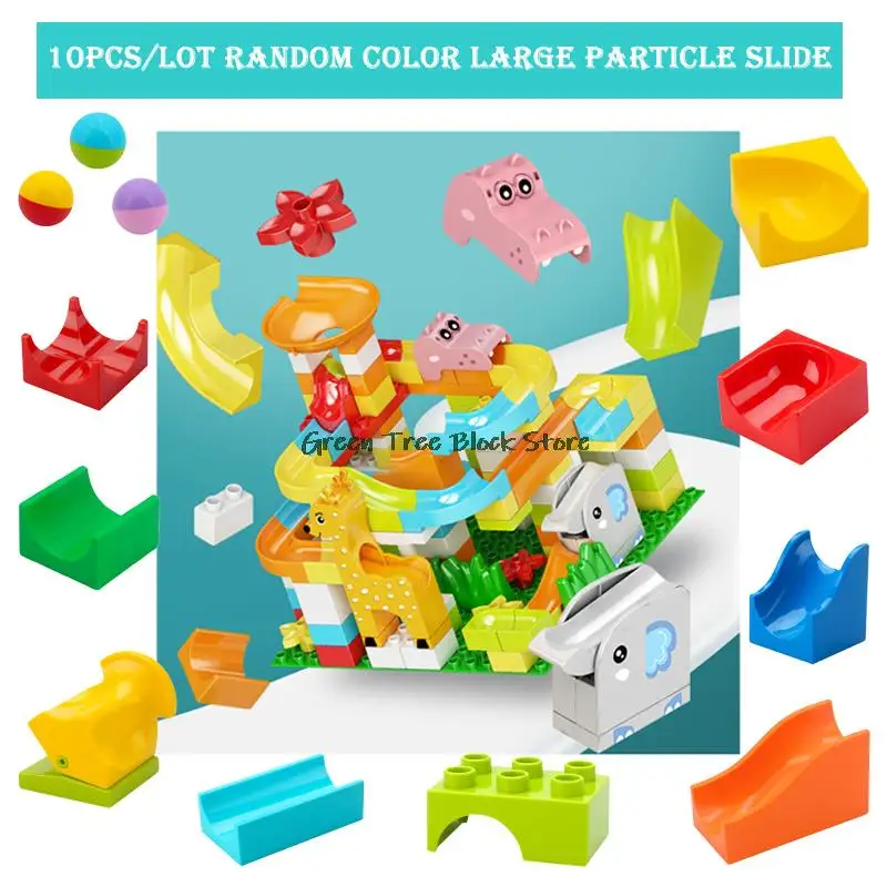 MOC Random Color 10pcs/lot Large Size Blocks Slides Balls Brick Accessories Children Early Childhood Education Toys Puzzles Gift