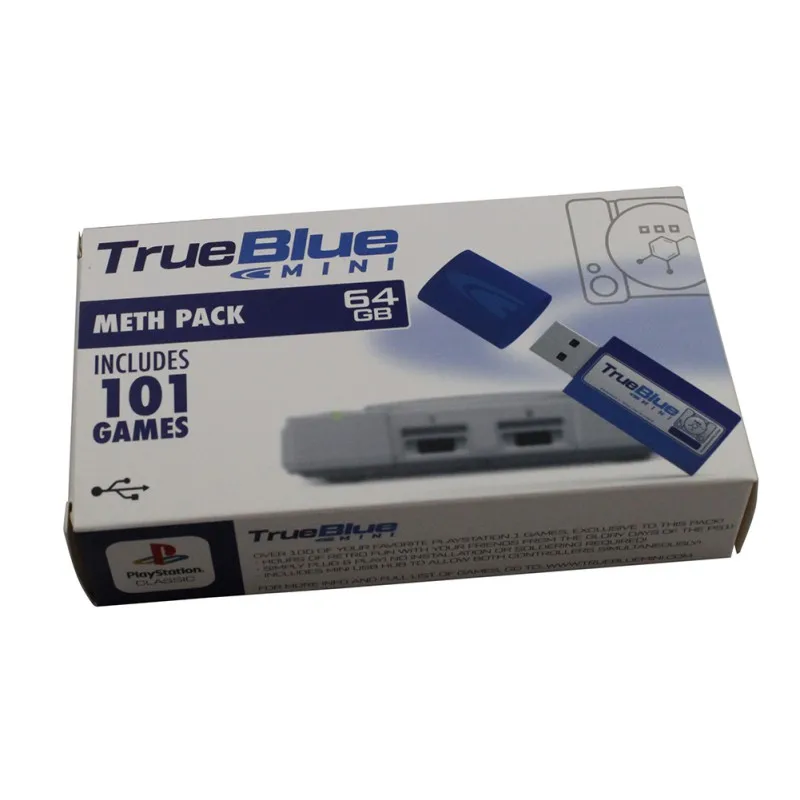 

2-Players (32/64 GB) Plug And Play Plug-in For PlayStation Classic True Blue Mini-Meth Pack 58/101 Games