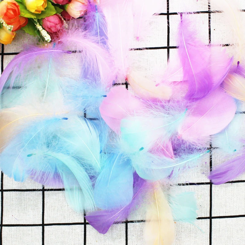 Goose Feathers Craft Feathers Natural Feathers Soft Fluffy Plume 100pcs 4-8cm 8-12cm Floating Goose Feather DIY Small Feathers Festival Party DIY Craft Wedding Decoration