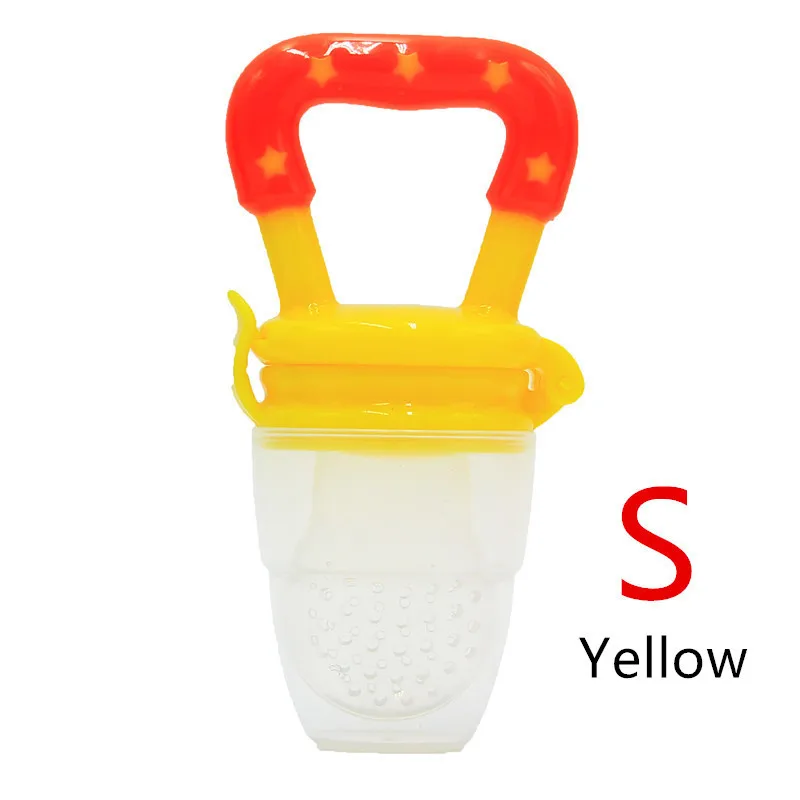 Yellow S Детские грызунок для девочки Соска-фрукт Питание Кормление соска силиконовая зубопрорезыватель безопасность Фидер укус еда соска зубопрорезыватель уход за полостью рта - Цвет: Yellow S