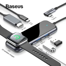 Baseus концентратор USB Type C к HDMI RJ45 Мульти USB 3,0 USB3.0 адаптер питания для MacBook Pro Air Dock 3 порта USB-C usb-хаб разветвитель