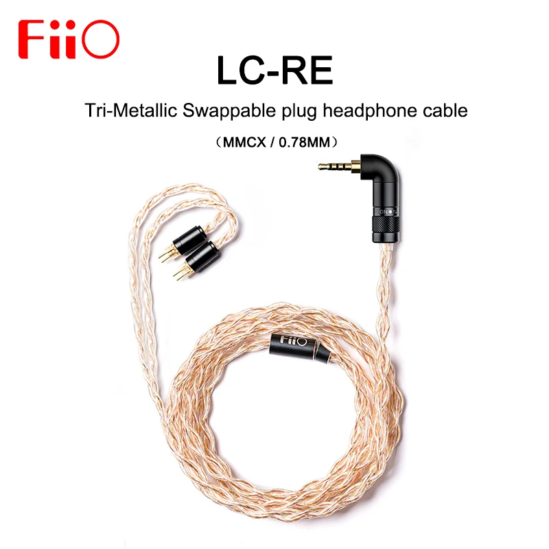 FiiO LC RE LC-RE Tri-Metallic Swappable plug headphone cable MMCX/0.78mmInclude 3plugs 3.5SE 2.5Balanced 4.4Balancedfor FH7