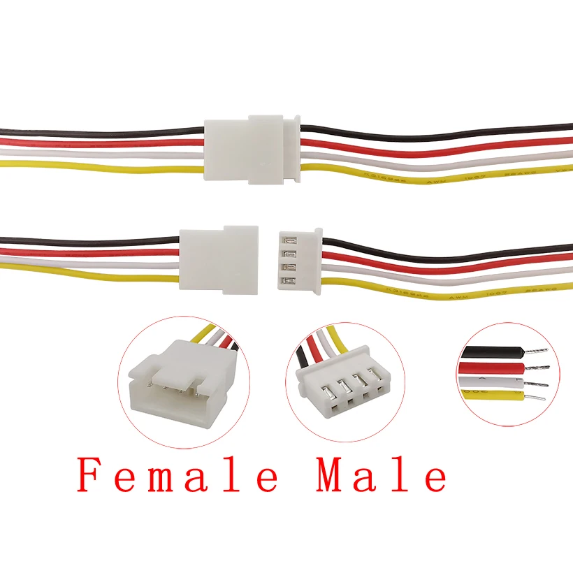 5-20pcs-jst-xh254mm-4-pin-male-female-cable-connector-jst-254-4p-plug-socket-wires-26awg-line-length-20cm