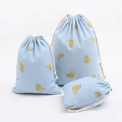 N056 синий банан Чистый хлопок хранения оптовая продажа пуловер со шнурками сверху шнурок чай лист подарок конфеты курить упаковочные сумки