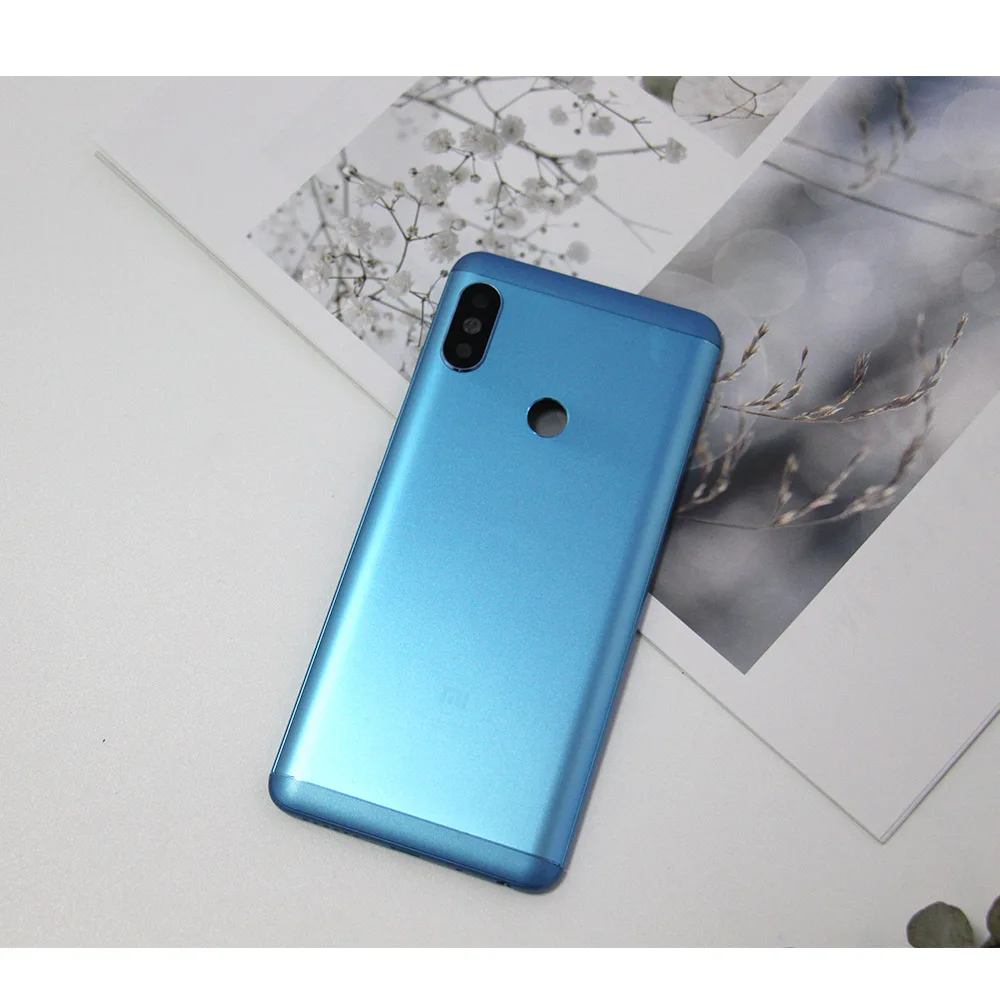 E-family Housing For Xiaomi Redmi Note 5 Pro Note5 Metal Battery Back Cover Replacement Parts Case With Lens Buttons& tools - Цвет: Blue