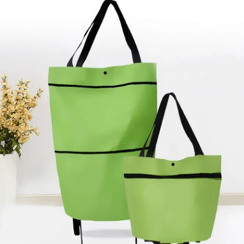 

Shopping Trolley Bag Shopping Cart Grocery Bags Portable Foldable Tote bag with Wheels Rolling Grocery Cart Shopping Organizer