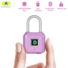 Golden Security Mini keyless USB Charging Fingerprint Smart Padlock for  Door Footprint padlock Locker Box Cabinet Drawer lock