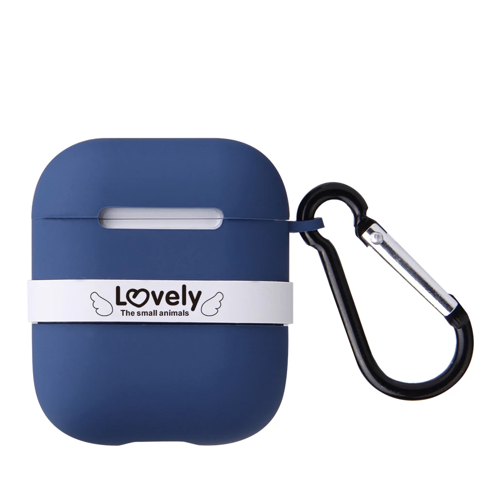 Cobalt Blue Силиконовый чехол s для Airpods1 2nd, роскошный защитный чехол для наушников, чехол для Apple Airpods, чехол 1& 2, противоударный чехол с крючком - Цвет: Cobalt Blue