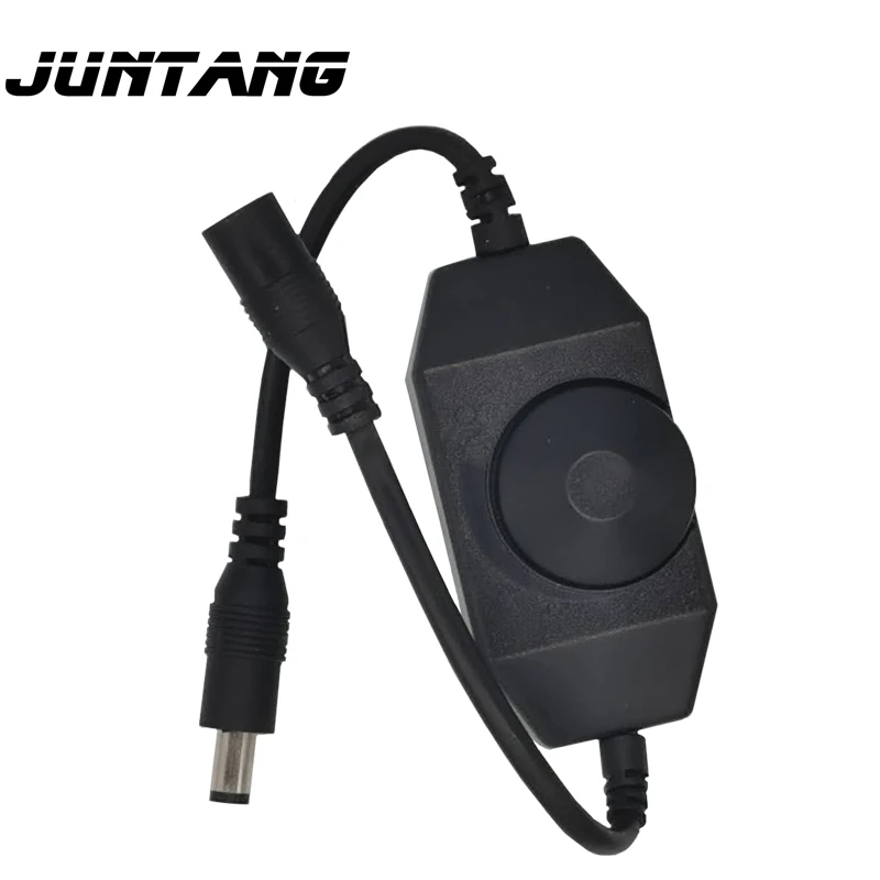 JUNTANG LED DC Waterproof Dimmer for 3528 5050 5730 5630 Solid Bar Light DC 12V 24V Black 5.5*2.1 Switch led dimmer switch,led dimmer controller,smart dimmer switch,lamp dimmer,power cords dimmer switch