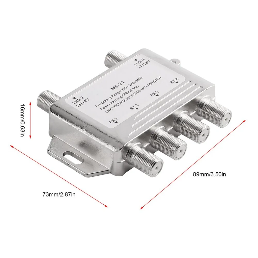 Мини Портативный 2x4 JS-MS24 спутниковый сигнал многовыключатель LNB напряжение выбранный 950-2400 МГц многовыключатель приемник LNB многовыключатель