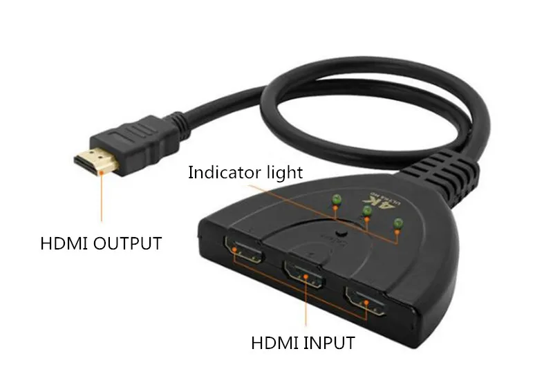 HDMI сплиттер 4K 4096 3840 Full 1080p видео высокой четкости 3*1 HDMI переключатель 3 в 1 Выход Дисплей для HDTV DVD PS3 Xbox топ продаж