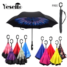 Дропшиппинг ветрозащитный обратный зонтик+ перевернутый держатель для зонтов автомобильная сумка для рыбалки для мужчин