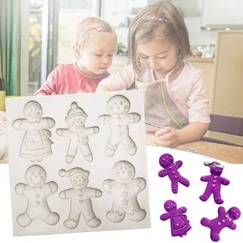 

Christmas Gingerbread Man Christmas Series Silicone Mold Fondant Cake Mold Chocolate Candy Clay Mold Kitchen Bakeware Tools