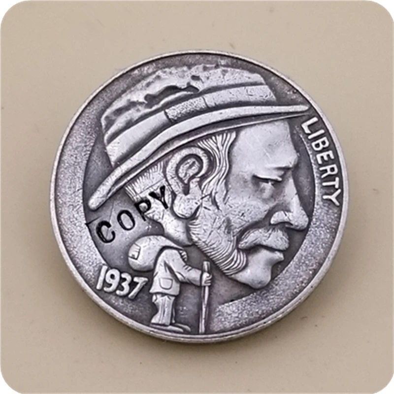 Хобо Никель Coin_Type# 22_1937-S с гравировкой в виде американского бизона из никеля копия монет