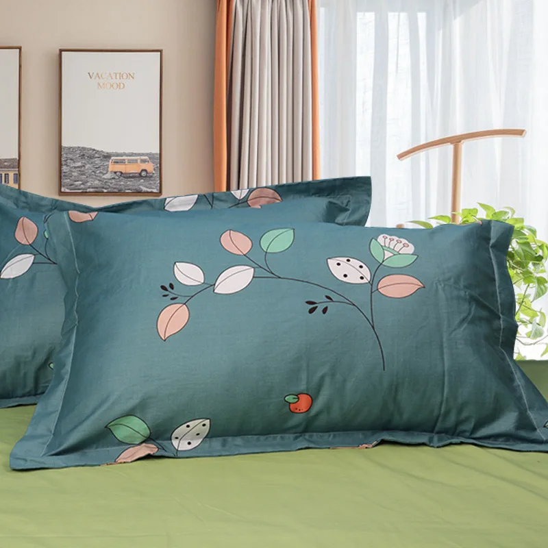 2pc Cotton printed striped pillowcase soft and comfortable fashion