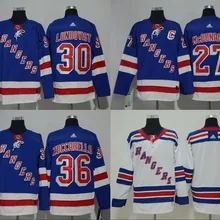 Сшитые Нью-Йорк Мужские взрослые#30 Henrik Lundqvist 36 Mats Zuccarello 27 Ryan McDonagh Джерси