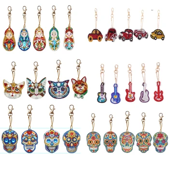 

DIY Full Drill Special Shaped Diamond Painting Keychains Pendant Diamond Keyring Embroidery Cross Stitch Craft
