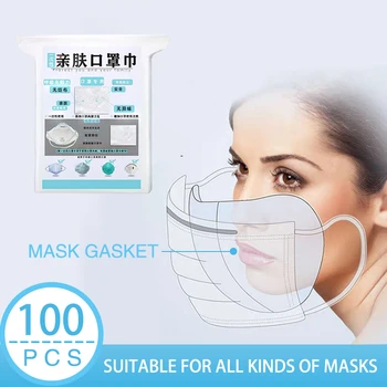 

100pcs Mask With Valve Respiring Mat Filter Paper Breathable Anti-smog Sponge Disposable Mask Respiring Mat