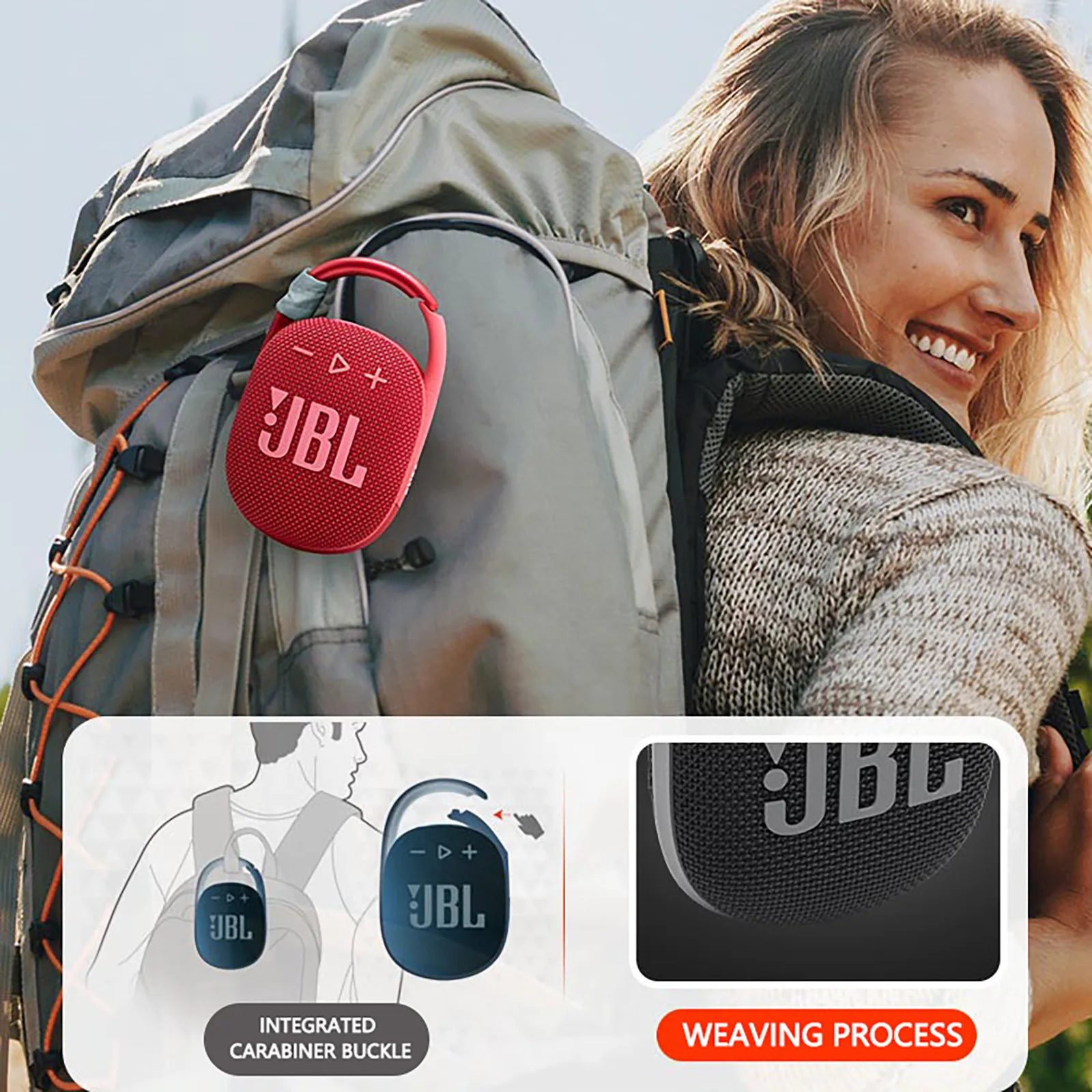 US $14.84 Jbl Clip 4 Wireless Bluetooth 5.1 Mini Speaker Clip4 Portable Ip67 Waterproof Outdoor Bass Speakers with Hook Dustproof