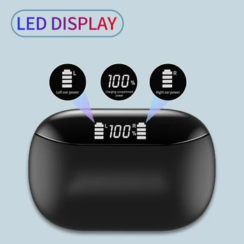 

Newest Tech UV Sterilization Wireless Bluetooth Earphone Button Control Earbud HIFI Stereo TWS LED Power Display With Sport Hook